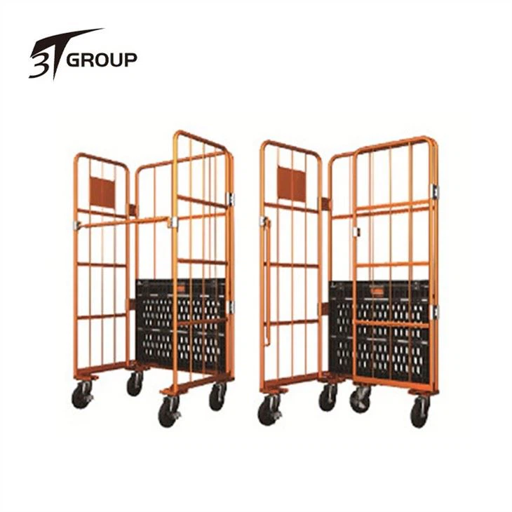 CHINA 3 Sided Roll Container with Plastic Base and Clamping Gates