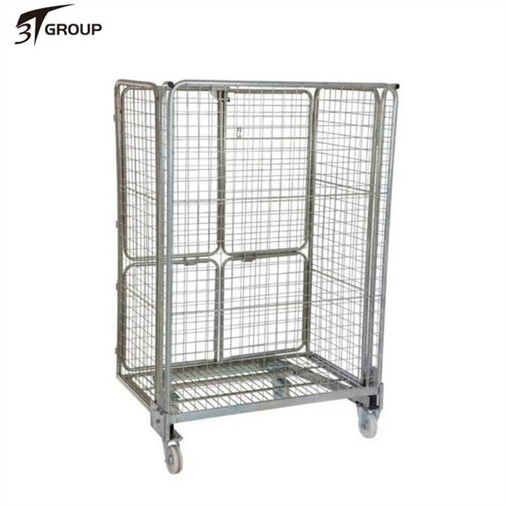 china Four Sided Mesh Infill Jumbo Roll Cage Pallet